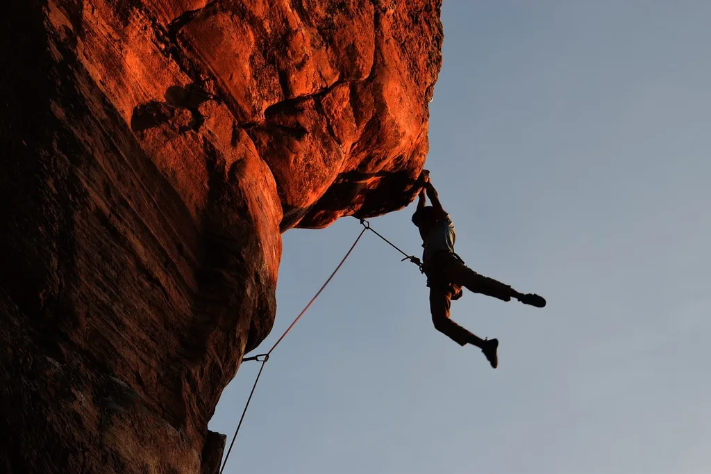 Overhang vertical climbing in Tioman Island, Malaysia