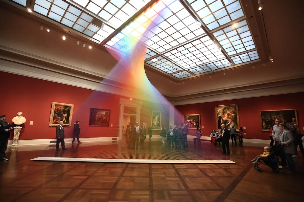 Gabriel Dawe rainbow installation in the Museum of Art in Toledo