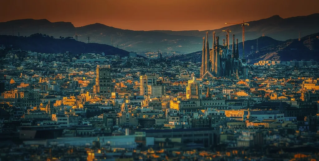 The panoramic view of Barcelona