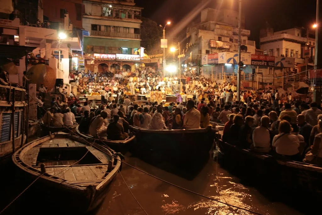 Night on the Ganges in Varanasi