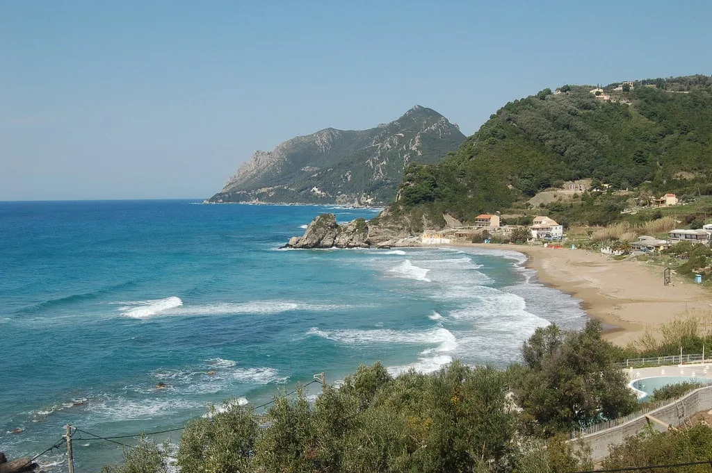 Pelekas beach in Corfu