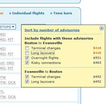 check box of long layovers